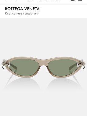 Bottega Veneta Beige Frame Sunglasses with Green Lenses and Knot Detail
